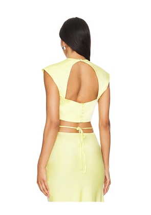 Bardot Anya Satin Top in Yellow. Size 4. Also in 10.