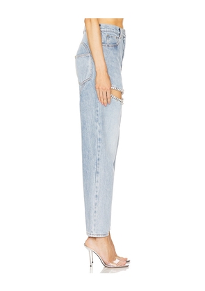 AREA Crystal Slit Jeans in Denim-Light. Size 25. Also in 24, 30.