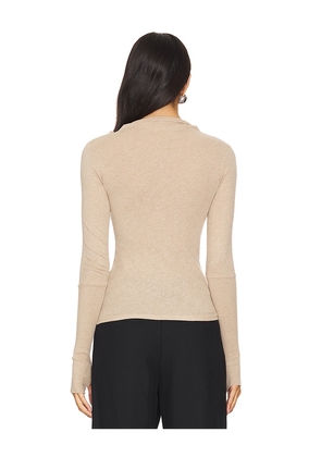 Enza Costa Cashmere Twist Top in Tan. Size S. Also in XS, M, L.