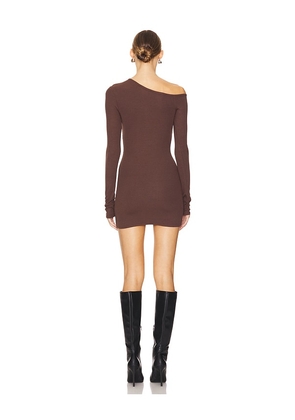 ALL THE WAYS Meredith Off Shoulder Dress in Brown. Size M. Also in XL.