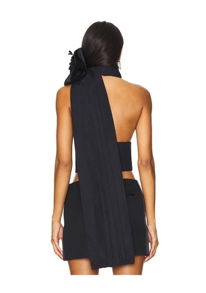 AREA Halter Top in Black. Size 2. Also in 0.
