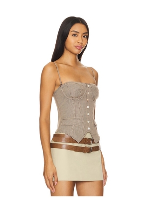 GUIZIO Edith Corset in Brown. Size XXS. Also in XS.