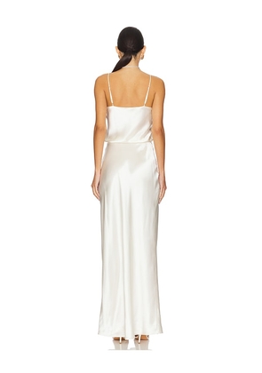 EAVES Yarden Silk Maxi Dress in Ivory. Size M. Also in L, S.