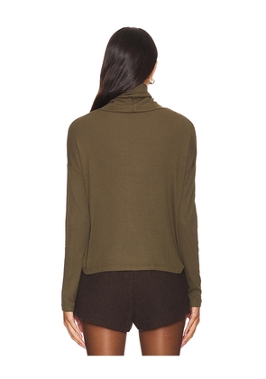 Bobi Long Sleeve Turtleneck in Olive. Size M. Also in XS, S.
