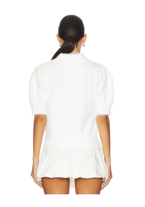 Bobi Sweater Blouse in White. Size M. Also in S, L.
