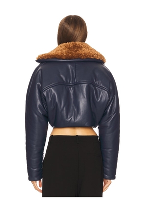 Atlein Cropped Aviator Jacket in Navy. Size S. Also in XS.