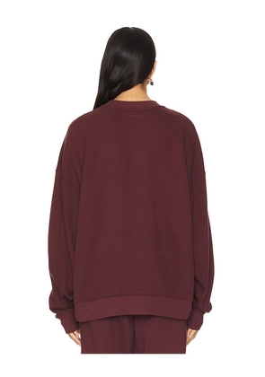 ANINE BING Miles Oversized Sweatshirt Letterman in Burgundy. Size M. Also in S, L.