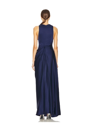 Ceren Ocak Satin Dress in Navy. Size M. Also in L, S, XL, XS.