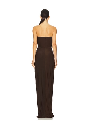 Deme by Gabriella Pearl Gown in Chocolate. Size M. Also in XS, S, L, XL.