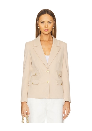 Central Park West Nautical Dickey Blazer in Beige. Size L. Also in M, S.