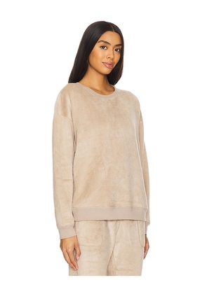eberjey Reversible Plush Sweatshirt in Beige. Size M. Also in L.