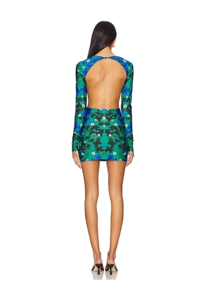 Agua Bendita X Revolve Juliana Dashi Mini Dress in Green. Size M. Also in S, L.