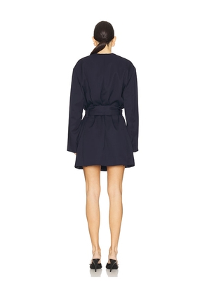 THE ATTICO Long Coat in Navy. Size 42. Also in 44.