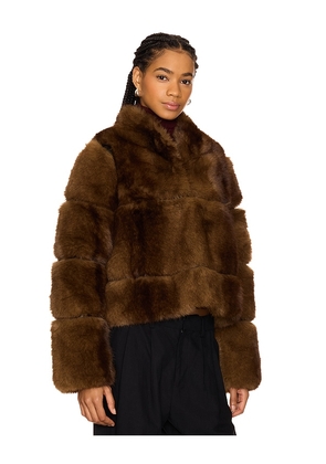 Apparis Sai Mink Short Coat in Brown. Size M. Also in L, S, XS, XXS.