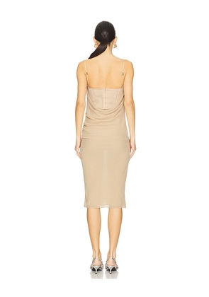 THE ATTICO Sleeveless Midi Dress in Nude. Size 38. Also in 42.