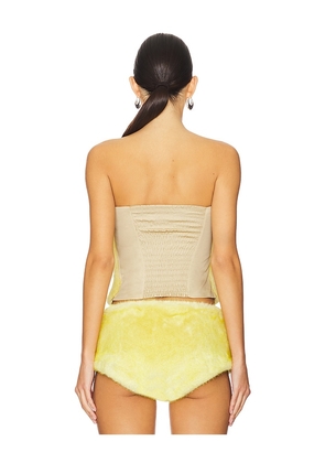 CULTNAKED Power Faux Fur Bandeau Top in Yellow. Size M. Also in L, XL.