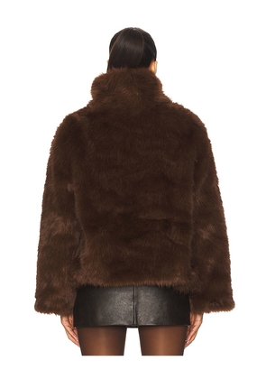 Bardot Renata Faux Fur Jumper in Chocolate. Size 2. Also in 6.