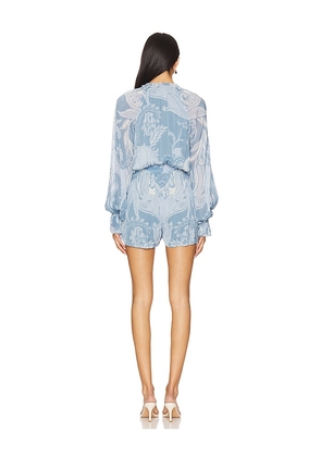 HEMANT AND NANDITA Romper With Tie Belt in Baby Blue. Size M. Also in S, XXS.