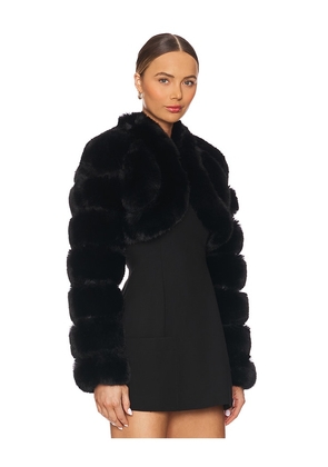 Adrienne Landau x REVOLVE Faux Fox Fur Short Jacket in Black. Size M. Also in L, S.