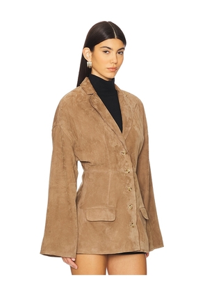 EAVES Salta Suede Jacket in Tan. Size S. Also in L, M, XL, XS, XXS.