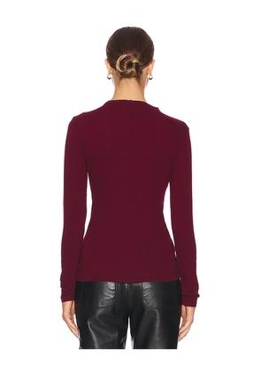 Bobi Longsleeve Top in Burgundy. Size M. Also in S, XS.