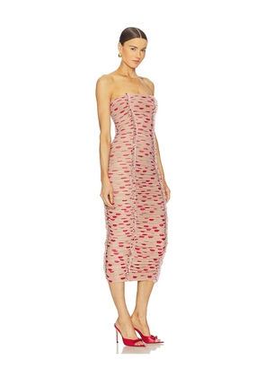 AFRM Yori Midi Dress in Beige,Red. Size 2X. Also in 1X, 3X, XXL.