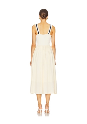 Central Park West Basque Waist Bodycon Dress in Ivory. Size XS. Also in L.