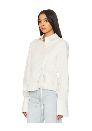 EAVES Bibas Shirt in White. Size M. Also in XS, S.
