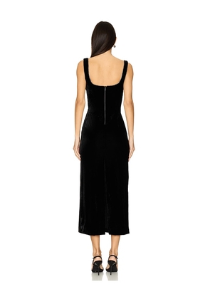 Bardot Brooklyn Velour Midi Dress in Black. Size 4. Also in 2.
