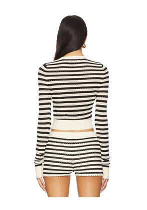 Amanda Uprichard Seine Cardigan in Black,White. Size M. Also in L, XL.