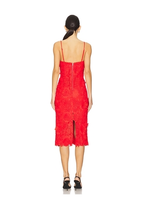 Bardot Adei Midi Dress in Red. Size 2. Also in 4, 6, 8.
