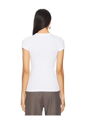 Enza Costa Cap Sleeve Crew Tee in White. Size M. Also in XS, S, L.