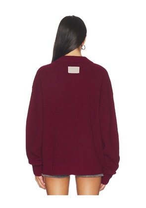 Aya Muse x REVOLVE Relaxed Knit Button Up Sweater in Wine. Size S. Also in M, XS, XXS.