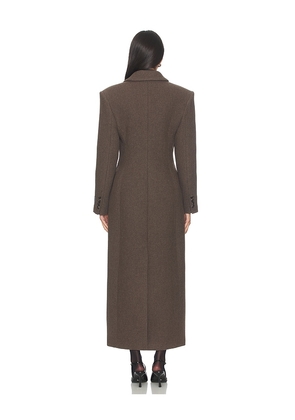 EAVES Yaron Manteco Wool Coat in Brown. Size XL. Also in XS.