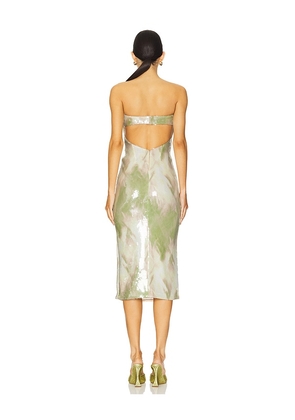 Camila Coelho Alandra Midi Dress in Green. Size M. Also in S, XL.
