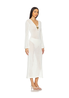 Cin Cin Godiva Butterfly Knit Dress in White. Size L. Also in S.