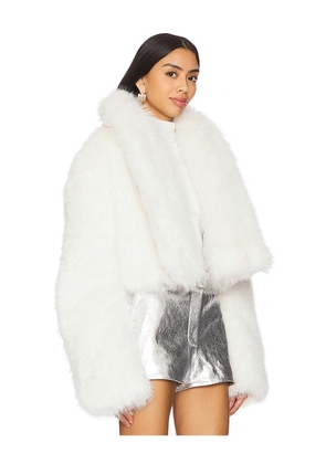 AFRM Stephanie Fur Jacket in White. Size M. Also in L, S, XL, XS, XXL, XXS.