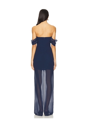 Amanda Uprichard Darien Maxi Dress in Navy. Size M. Also in S, XL, XS.