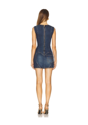 AREA Crystal Cut Out Mini Dress in Blue. Size 2. Also in 0, 6.