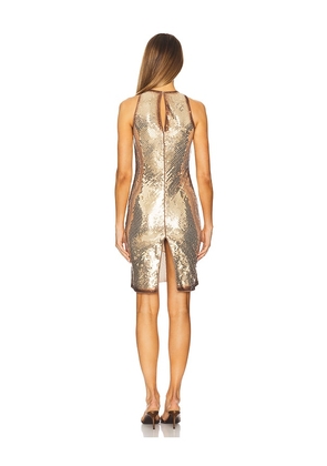 THE ATTICO Sleeveless Mini Dress in Metallic Gold. Size 38. Also in 40, 42, 44.