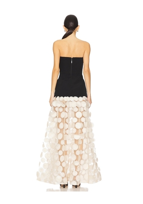 Bronx and Banco Harper Strapless Gown in Black,Cream. Size M. Also in S.