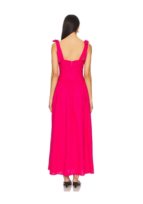 Bardot Mirelle Linen Maxi Dress in Fuchsia. Size 2. Also in 4, 6, 8.