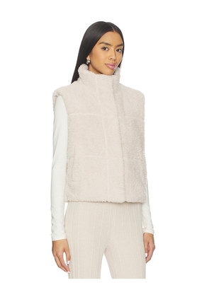 Barefoot Dreams Brushed CozyChic Puffer Vest in Taupe. Size S. Also in L, XL.