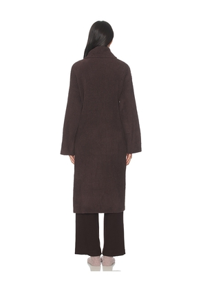 Barefoot Dreams CozyChic Cotton Rib Long Coat in Brown. Size XXS/XS. Also in S/M.