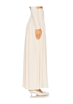 Elodie the Label Cleo Maxi Knit Skirt in Ivory. Size M. Also in L, S, XL.