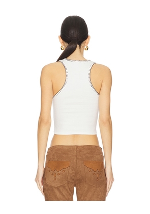 EB Denim x REVOLVE Blanket Stitch Tank in White. Size M. Also in L.