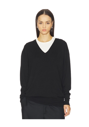 ALL THE WAYS Astoria V Neck Sweater in Black. Size S. Also in L, XS.