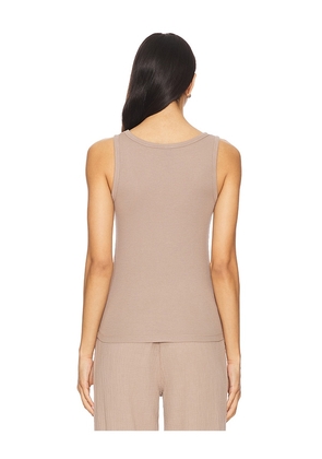 Bobi Rib Tank in Taupe. Size M. Also in S, XS, L, XL.