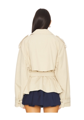 Elodie the Label Eleanor Cropped Trench Coat in Tan. Size M. Also in L, XS.
