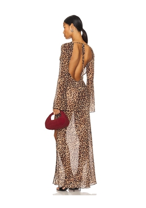 Camila Coelho Janiero Midi Dress in Brown. Size M. Also in XS, S.
